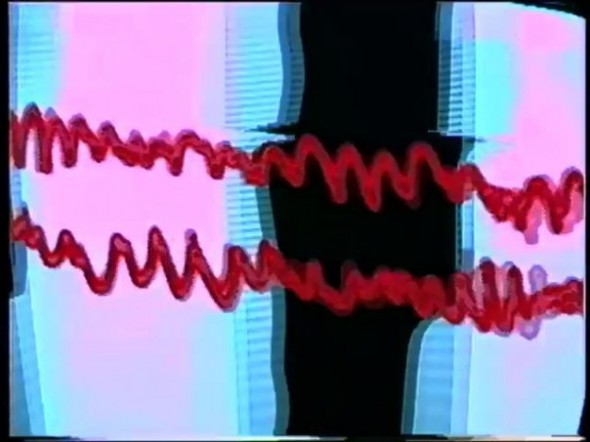 Still from a/v synth performance at Transcinema, 1999, Benton C. Bainbridge